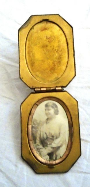 Médaillon vintage Antique Edwardian années 1910 Gold Filled grand médaillon avec Photo