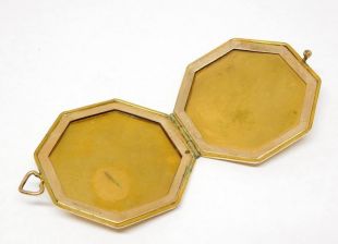 Large Antique 12k Gold Filled early 1900s Edwardian Octogon Photo Locket Necklace Vintage Nouveau Jewellery Estate Jewelry Womens Initials