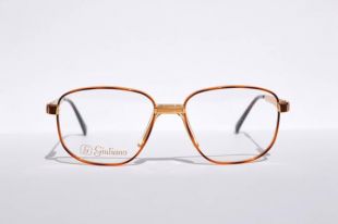 Lunettes vintages. Marque GIULIANO. Jamais portée. HOMME de style classique. Forme de rectangle. Fabriqué en Italie. Lunettes RX 80 s 90 s Occhiali. Carey   doré.