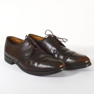 Vintage FLORSHEIM Chaussures de robe pour homme Taille 10 Chaussures Brown Pebbled Leather Oxford Derby (fr) 1960s Lace Up Dress Shoes Bluchers