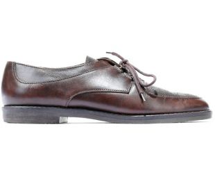 US Women 6.5 Oxfords Chaussures Hipster Lace Up 80s Cuir Brown Chaussures Ladies Manly Shoes Vintage Oxfords Made in Italy . Eur 37 Royaume Uni 4