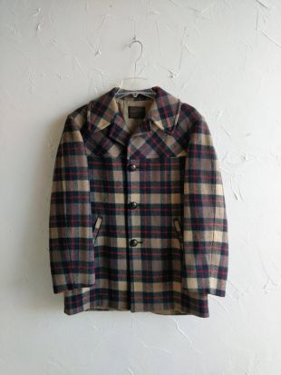 Pendleton plaid manteau laine 1960 's bouton vers le bas sur manteau dos laine 90 's plaid Nord Ouest rustique Vintage plaid Field Jacket