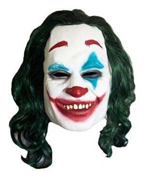 Anon Nation Joker Mask - 2019 Joaquin Phoenix Joker Movie Feature - Authentic Cosplay Mask for Adults - One Size