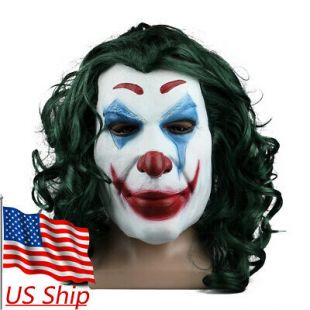 2019 Joker Mask Cosplay Movie Horror Scary Smile Evil Clown Halloween Latex Mask  | eBay