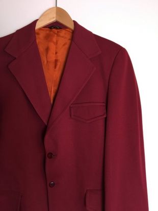 70 M rouge foncé Bordeaux Sport Coat w / doublure Orange brûlé   nettoyage à sec   Polyester   ventilation seule