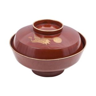 Bol avec couvercle, période Meiji, avant 1912 en laque japonaise Antique authentique.