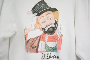 Vintage Red Skelton Clown Sweatshirt   Jerzees marque taille petit   cirque, le Clown film