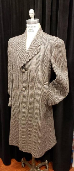 Vintage ~ Mens ~ sur mesure ~ Herringbone Top Coat ~ manteau ~ grande qualité ~ gangster ~ État incroyable ~ cadeau parfait ~ fantastique !!!