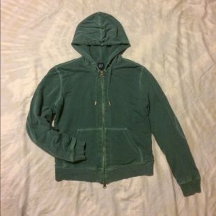 Teal Pigment Dyed Zip-up Hoodie