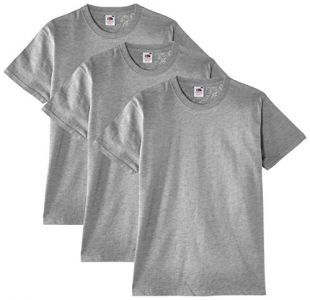 Heavy Cotton - T- Shirt (Lot de 3) - Homme - Gris (Heather Grey)