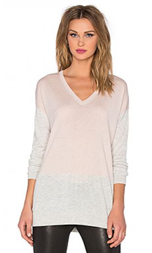 Colorblock Easy Fit V-Neck Sweater 