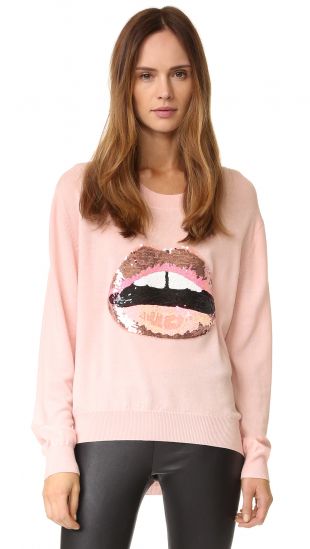 Markus Lupfer - Tonal Sequin Lara Lip Joey Sweater