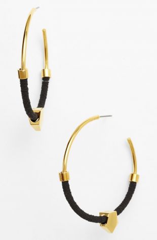'Summer Warrior' Leather Hoop Earrings