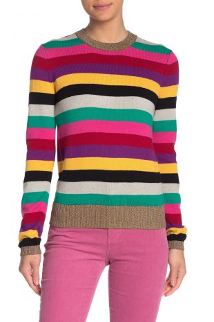 PAM AND GELA - Stripe Metallic Trim Sweater