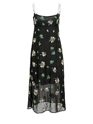 Redux Grunge Floral Chiffon Silk Midi Slip Dress