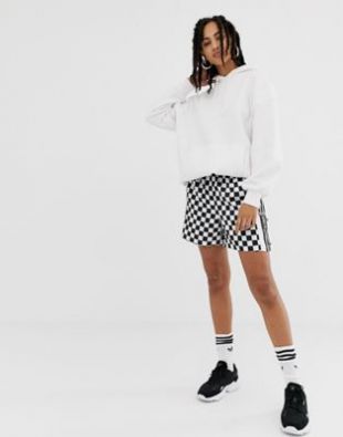 Short motif damier - Noir et blanc
