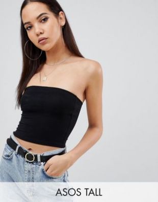 Top bandeau court - Noir