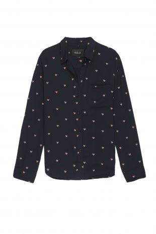 Navy Red Hearts Shirt