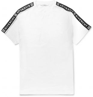 White Logo-Jacquard Cotton-Jersey T-Shirt