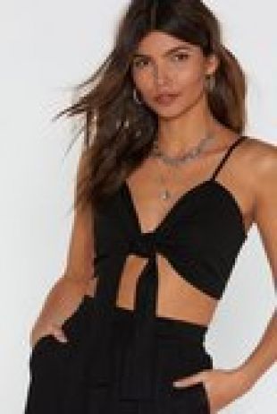 Crop top en lin Nœud d’enfer | Shop Clothes at Nasty Gal!
