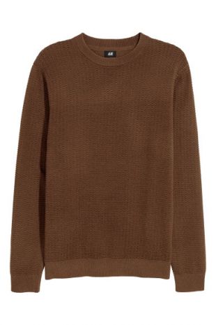 Textured-knit Sweater - Dark brown