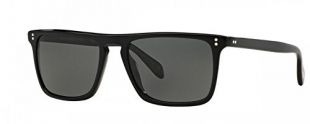 OLIVER PEOPLES Bernardo Sunglasses 100% Authentic (54 mm, Matte Black Frame Solid Black Lens)