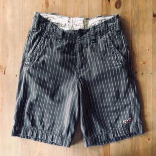 Gray Striped Shorts
