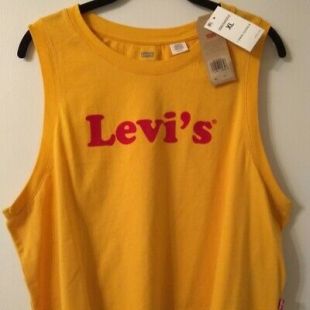 Yellow Graphic Cotton Tank Top