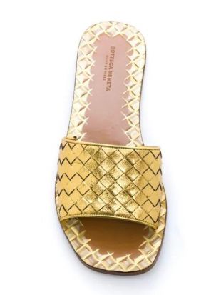 bottega veneta slippers gold