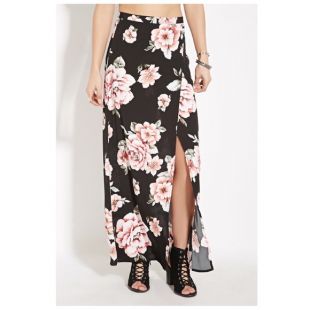 Black Floral Skirt