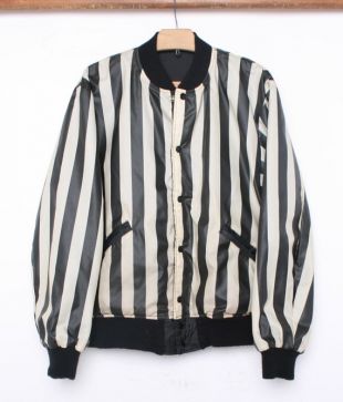 Sz. M hommes | Vintage BUTWIN noir et blanc rayé veste arbitre réversible