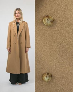 Vintage pleine longueur manteau laine manteau manteau minimal chaud taille 6 camel vintage veste oversize beige tan manteau minimaliste à la mode de couleur