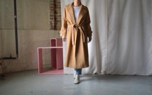 poils de chameau envelopper manteau / robe longue manteau minimaliste