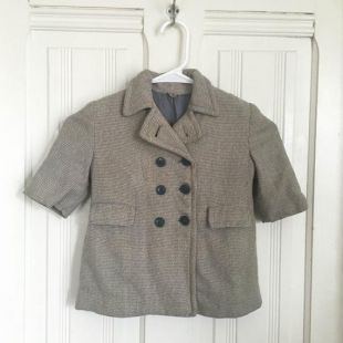 Laine caban vintage Mid century 1950s 1960s enfants / manteau / veste gris marron bleu / enfant / garçon / filles