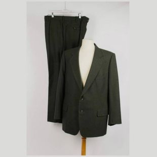 deux hommes laine vert foncé pièces veste tailleur vintage fait sport et pantalons sport