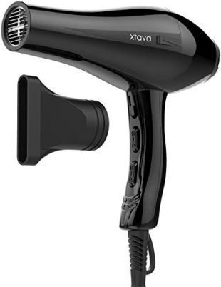 xtava 1875 Watt Pro Hair Dryer - Salon Grade Professional Blow Dryer for Curly Hair - Frizz Control Volumizer Blowdryer with Concentrator Nozzle - Hair Styling and Drying Tool with Cool Shot Button