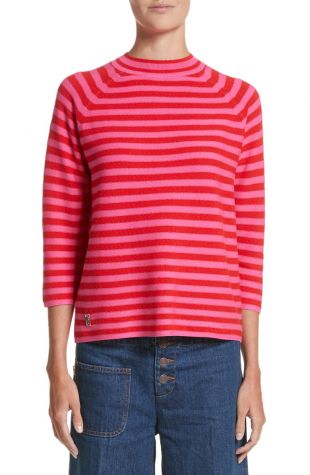 Stripe Mock Neck Sweater