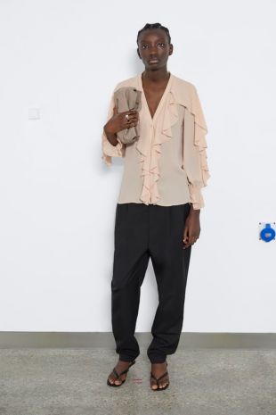 BLOUSE À VOLANTS