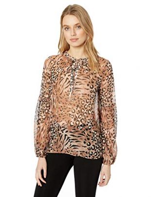 PAIGE Women's Beretta Top, Faded Animal, L