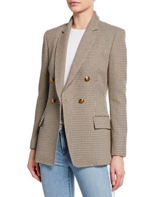 Sedgwick Double-Breasted Houndstooth Blazer