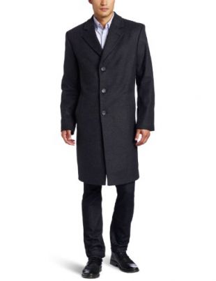 Michael Kors - Michael Kors Men's Madison Topcoat, Charcoal, 38 Regular