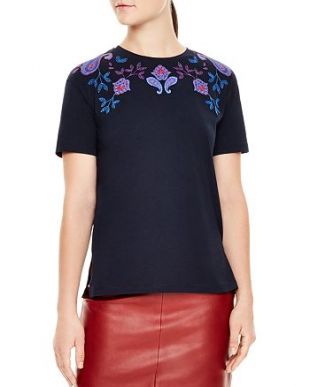 Brian Floral & Paisley Embroidered Tee