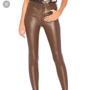 Vegan brown leather pants