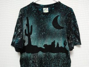 T-shirt Vintage 90s Arizona Cactus - Hanes - Violet - Taille XL - Made In USA
