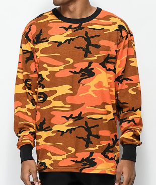 Rothco Savage Orange Camo Long Sleeve T-Shirt | Zumiez.ca
