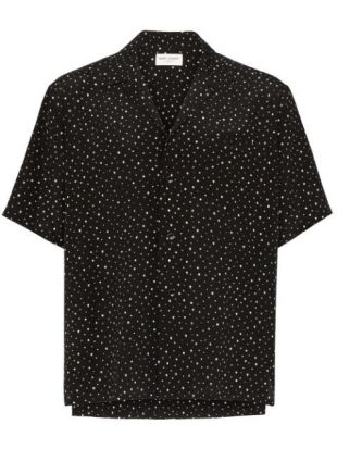 Chemise à Manches Courtes Brodée De Sequins Saint Laurent