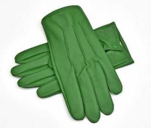 Genuine Green Leather Unlined Gloves