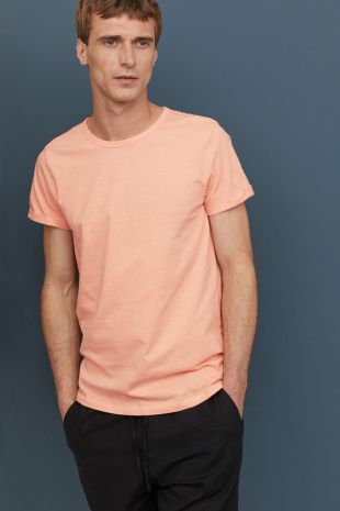 Slub Jersey T-shirt  Light orange  Men
