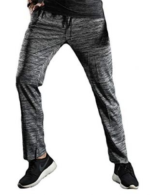 KOESON Men Sweat Athletic Zipper Pockets Pants for Jogging Workout Gym Running