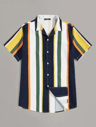 Chemise rayée avec blocs de couleurs